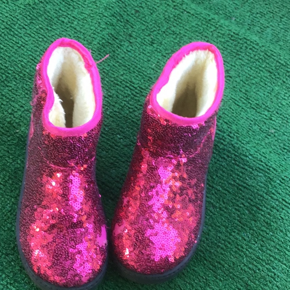 Little Girls Coolest Boots ever! Hot Pink Glitter!